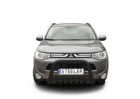 Orurowanie przednie z blachą CZARNE - Mitsubishi Outlander (2012 - 2015)