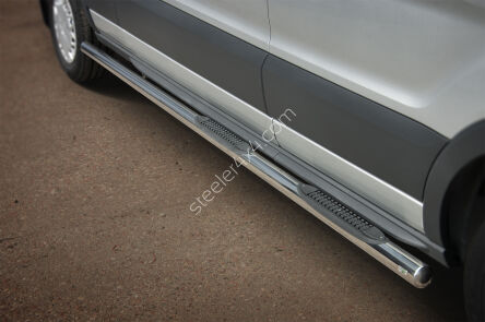 Stainless steel side bars with plastic steps - Ford Transit (2014 - 2019)