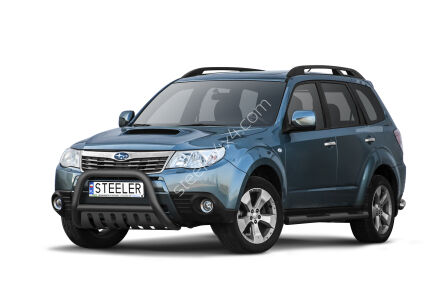 Orurowanie przednie z blachą CZARNE - Subaru Forester (2008 - 2013)