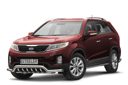 нижний передний бампер с защитой типа А - KIA Sorento (2012 - 2015)