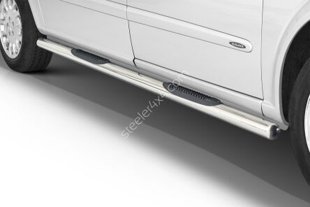 Stainless steel side bars with plastic steps (SWB) - Mercedes-Benz Vito (2003 - 2010)