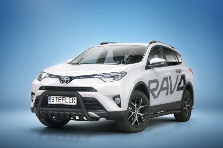 Orurowanie przednie z blachą CZARNE - Toyota RAV4 (2016 - 2018)