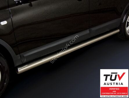 Stainless steel side bars - long version - Nissan Qashqai (2010 - 2013)