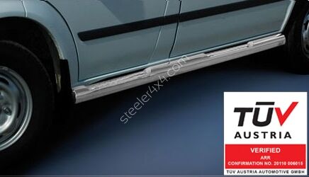 Stainless steel side bars with checker plate steps - Ford Transit (2006 - 2012)