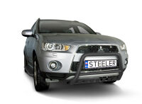 Pare-buffle avant avec plaque de protection NOIR - Mitsubishi Outlander (2009 - 2012)