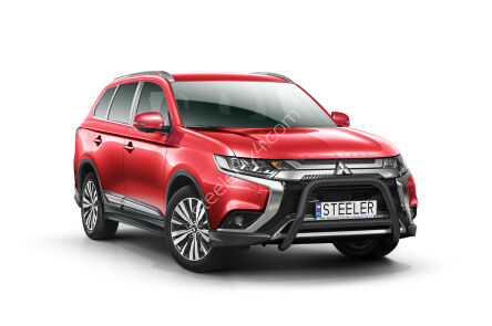 Orurowanie przednie z poprzeczką CZARNE - Mitsubishi Outlander (2018 - 2021)