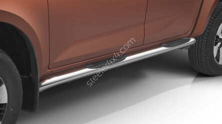 Stainless steel side bars with plastic steps - double cab - Isuzu D-Max (2020 -)