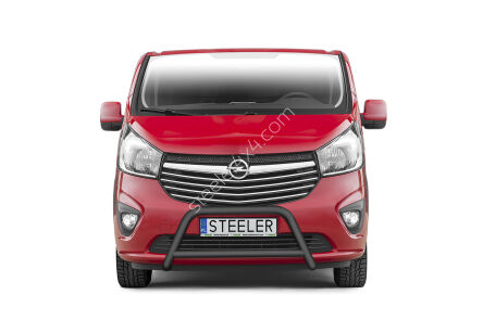 Orurowanie przednie z poprzeczką CZARNE - Opel Vivaro (2014 - 2019)