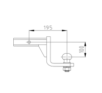 AH-8 Lowered tow hook ball REESE on the profile 50x50mm