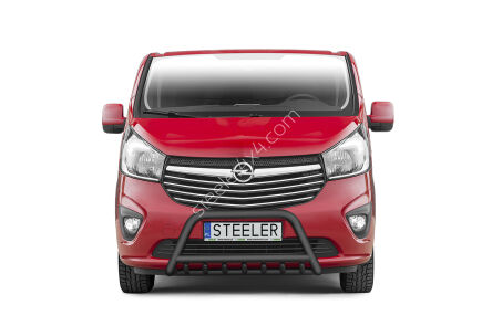 Orurowanie przednie z grillem CZARNE - Opel Vivaro (2014 - 2019)