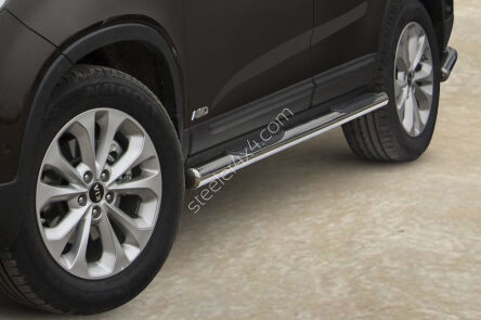 Stainless steel side bars with plastic steps - KIA Sorento (2012 - 2015)