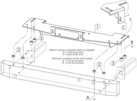 Hidden winch mounting plate - Toyota Land Cruiser 150 (2017 -)