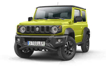 Schmaler Frontschutzbügel mit Blech SCHWARZ - Suzuki Jimny (2018 - 2020 -)