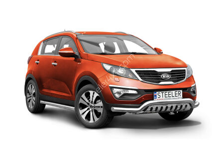 Front cintres pare-buffle avec plaque de protection - KIA Sportage (2010 - 2015)