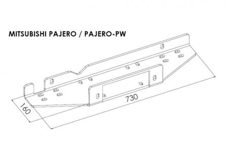 Hidden winch mounting plate - Mitsubishi Pajero (2007 - 2015 -)