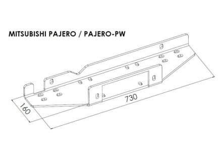 Support de treuil - Mitsubishi Pajero (2007 - 2015 -)