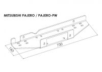 Hidden winch mounting plate - Mitsubishi Pajero (2007 - 2015 -)