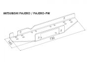 Hidden winch mounting plate - Mitsubishi Pajero (2007 - 2015 -)