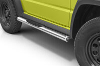 Stainless steel side bars with plastic steps - Suzuki Jimny (2018 - 2020)