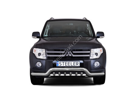 Front cintres pare-buffle avec grill - Mitsubishi Pajero (2007 - 2015)