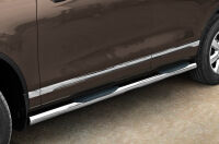 Stainless steel side bars with plastic steps - Volkswagen Touareg (2011 - 2015)