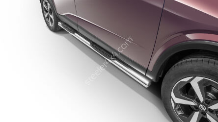 Stainless steel side bars with plastic steps - Nissan Qashqai (2021 -)