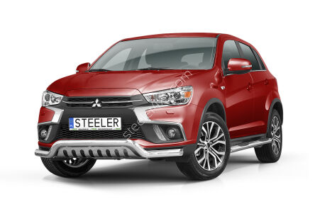 нижний передний бампер с защитой типа Б - Mitsubishi ASX (2017 - 2019)