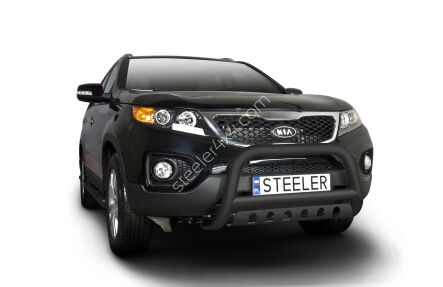 Frontschutzbügel mit Blech SCHWARZ - KIA Sorento (2009 - 2012)