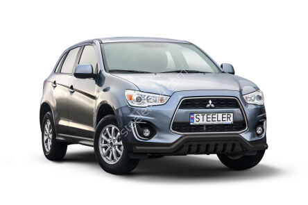 Front cintres pare-buffle avec plaque de protection NOIR - Mitsubishi ASX (2012 - 2016)