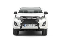 Orurowanie przednie bez poprzeczki CZARNE - Isuzu D-Max (2012 - 2017 -)