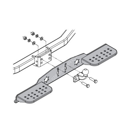 Step with towbar and 13-PIN wiring harness - Toyota ProAce Max (2024 - ) van