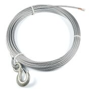 WARN Wire Winch Rope with Hook - 9,52 mm x 30,48 m, 6531 kg
